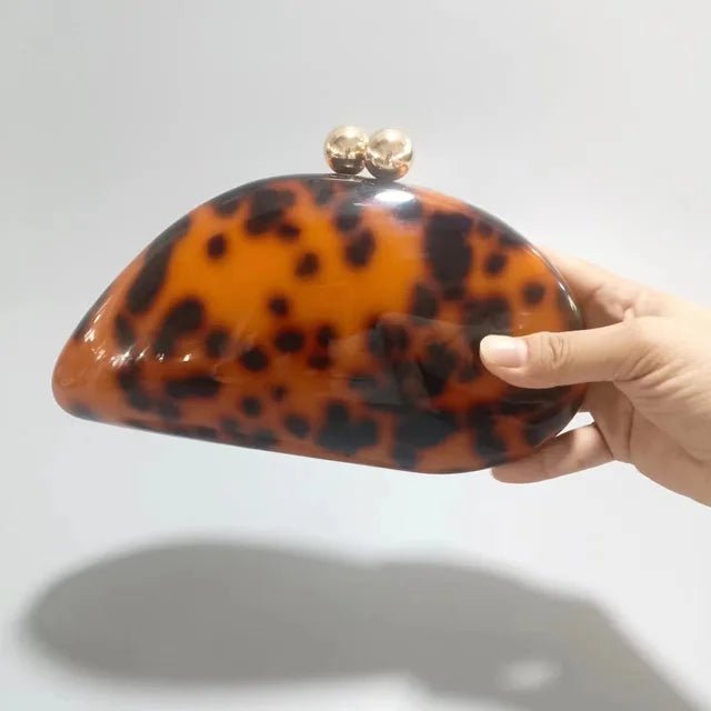 Pearl Brown Dumpling Acrylic Clutch for Weddings - GirlnamedParis