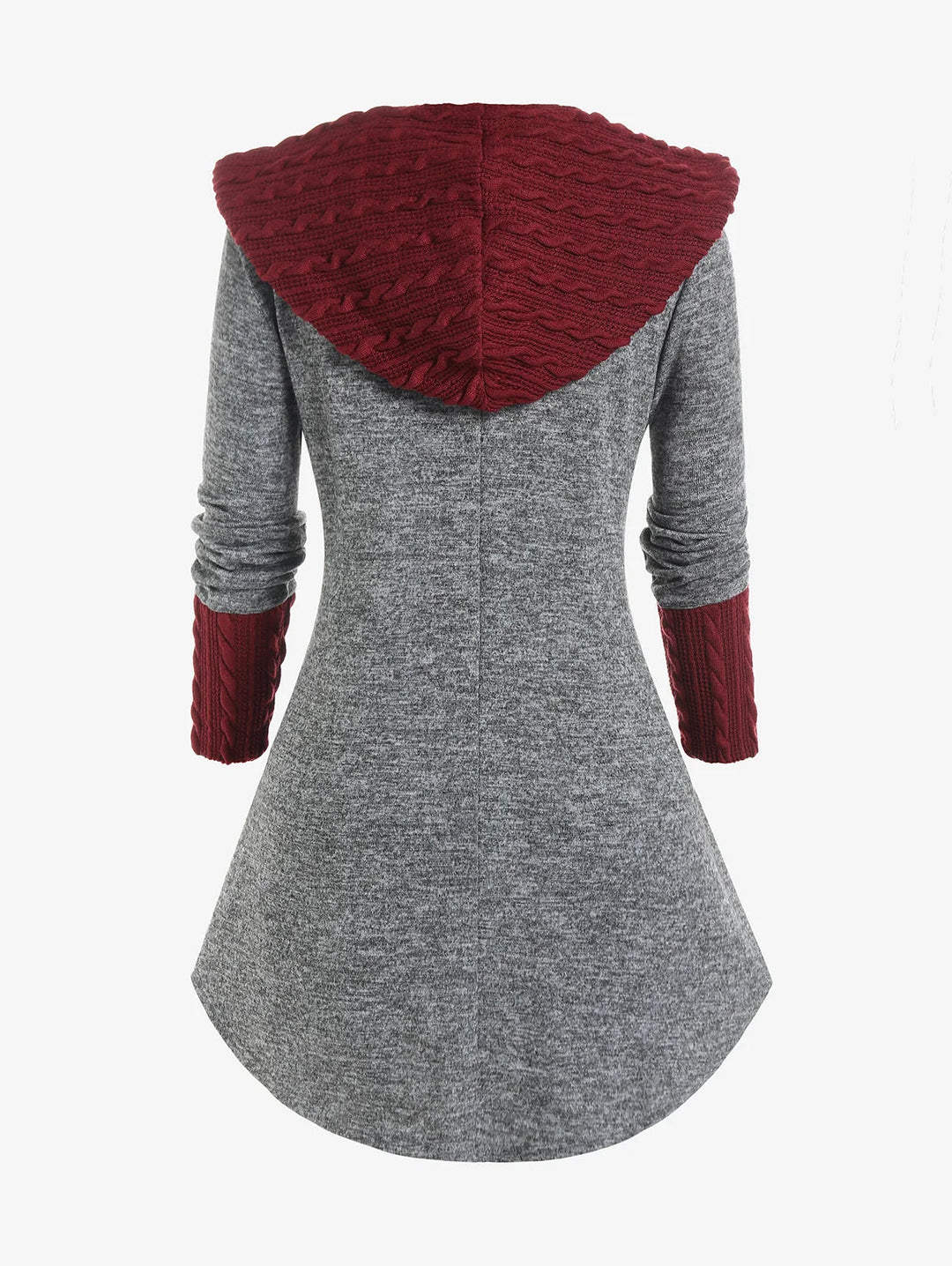 Plus Size Womens Hooded Cable Knit Sweater - GirlnamedParis