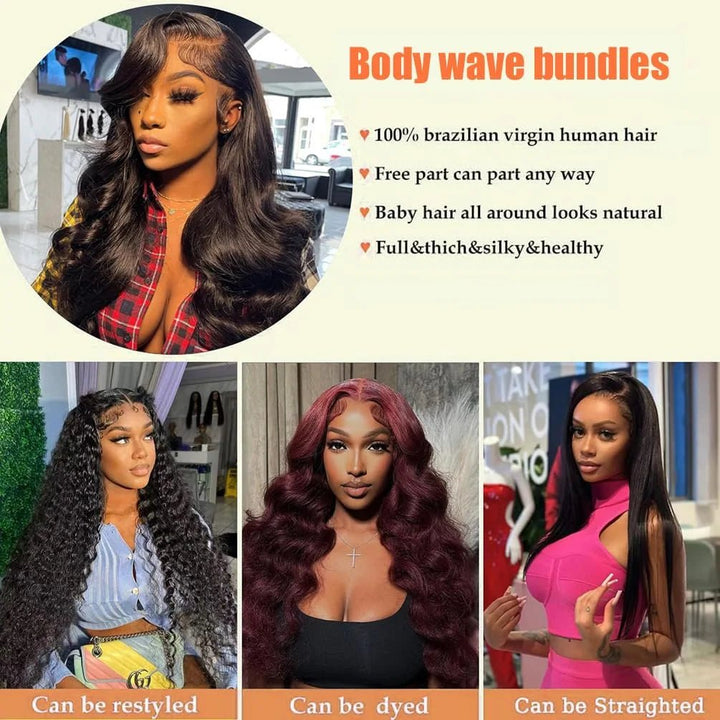 Premium Body Wave Virgin Hair Bundles 100 Unprocessed Extensions - GirlnamedParis