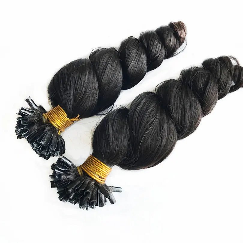 Remy Loose Wave U Tip Human Hair Extensions - GirlnamedParis