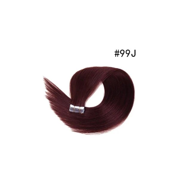 Seamless 20PCS 99J Brown TapeIn Hair Extensions - GirlnamedParis