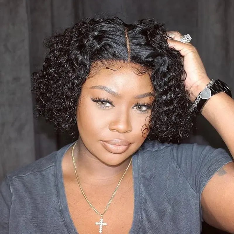 Short Curly Bob HD Lace Front Human Hair Wig - GirlnamedParis