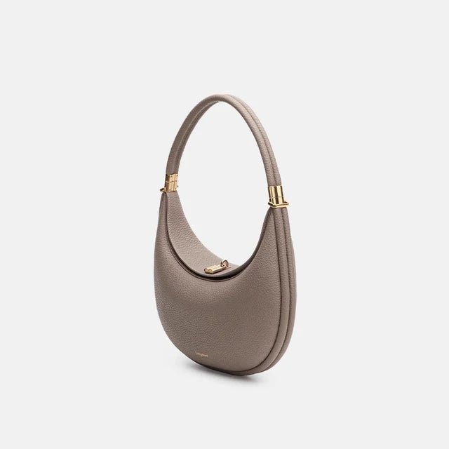 Sleek Crescent Moon Leather Crossbody Shoulder Bag - GirlnamedParis