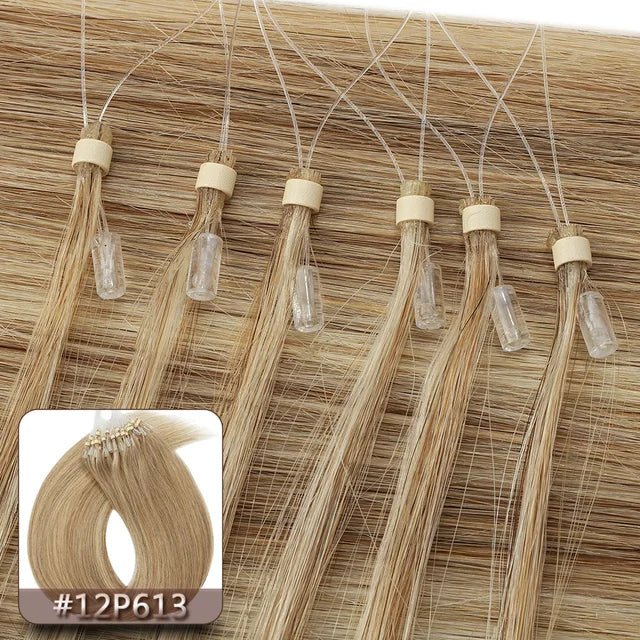 Snoilite 100pcs Micro Loop Human Hair Extensions - GirlnamedParis