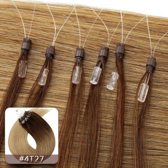 Snoilite 100pcs Micro Loop Human Hair Extensions - GirlnamedParis