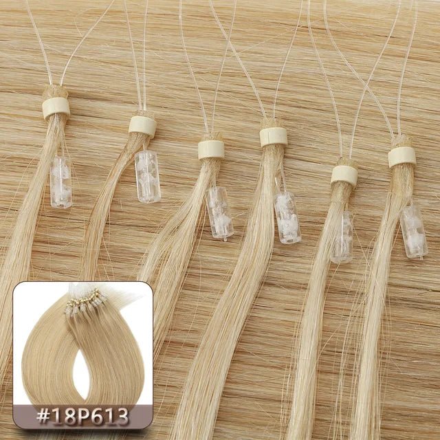 Snoilite 100pcs Micro Loop Human Hair Extensions - GirlnamedParis