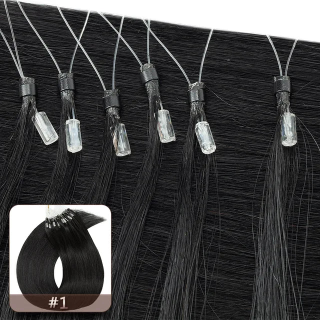 Snoilite 100pcs Micro Loop Human Hair Extensions - GirlnamedParis