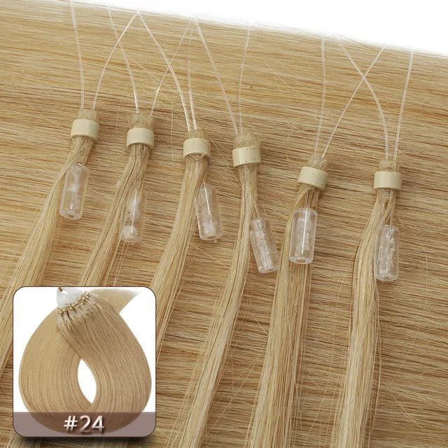 Snoilite 100pcs Micro Loop Human Hair Extensions - GirlnamedParis