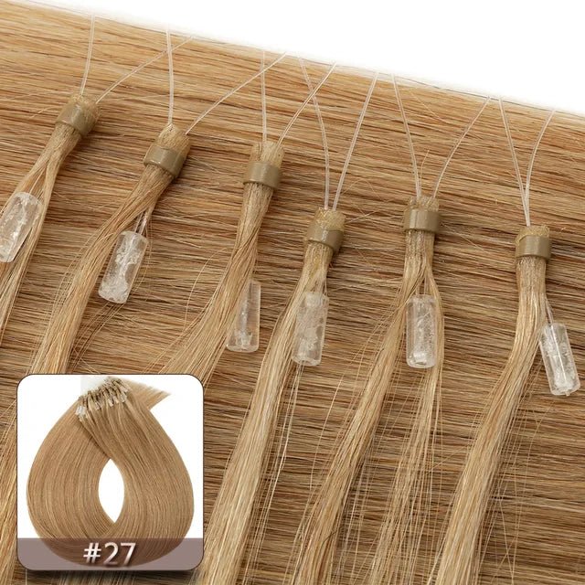 Snoilite 100pcs Micro Loop Human Hair Extensions - GirlnamedParis