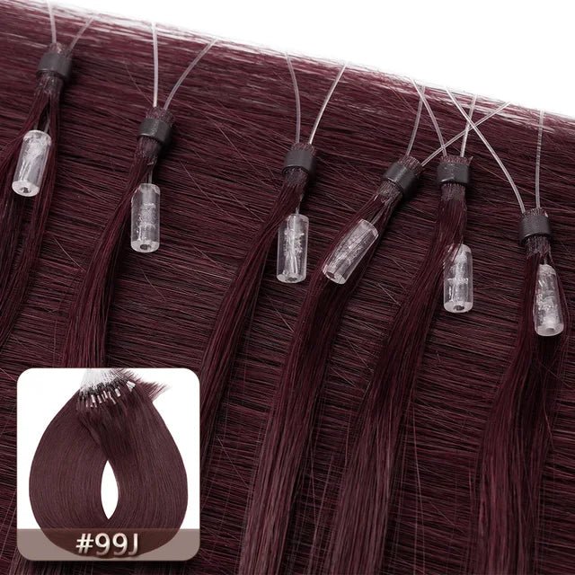 Snoilite 100pcs Micro Loop Human Hair Extensions - GirlnamedParis