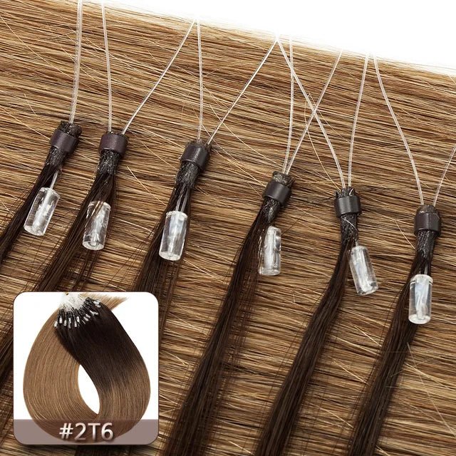 Snoilite 100pcs Micro Loop Human Hair Extensions - GirlnamedParis