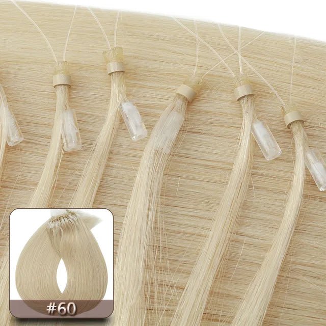 Snoilite 100pcs Micro Loop Human Hair Extensions - GirlnamedParis