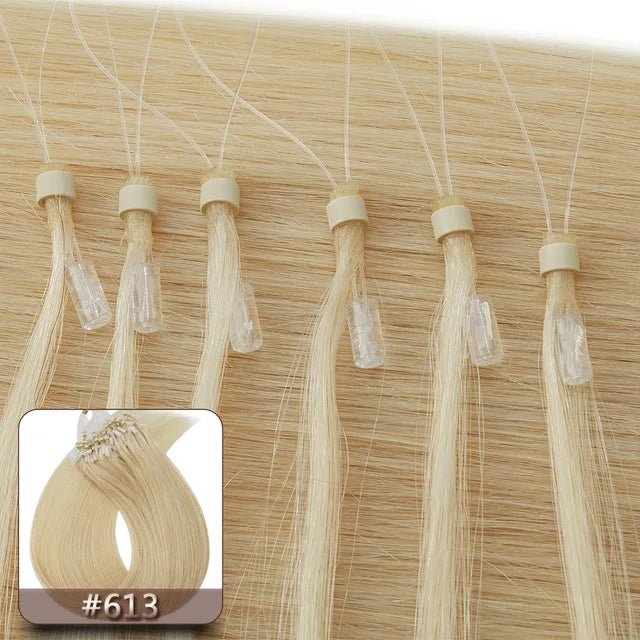 Snoilite 100pcs Micro Loop Human Hair Extensions - GirlnamedParis