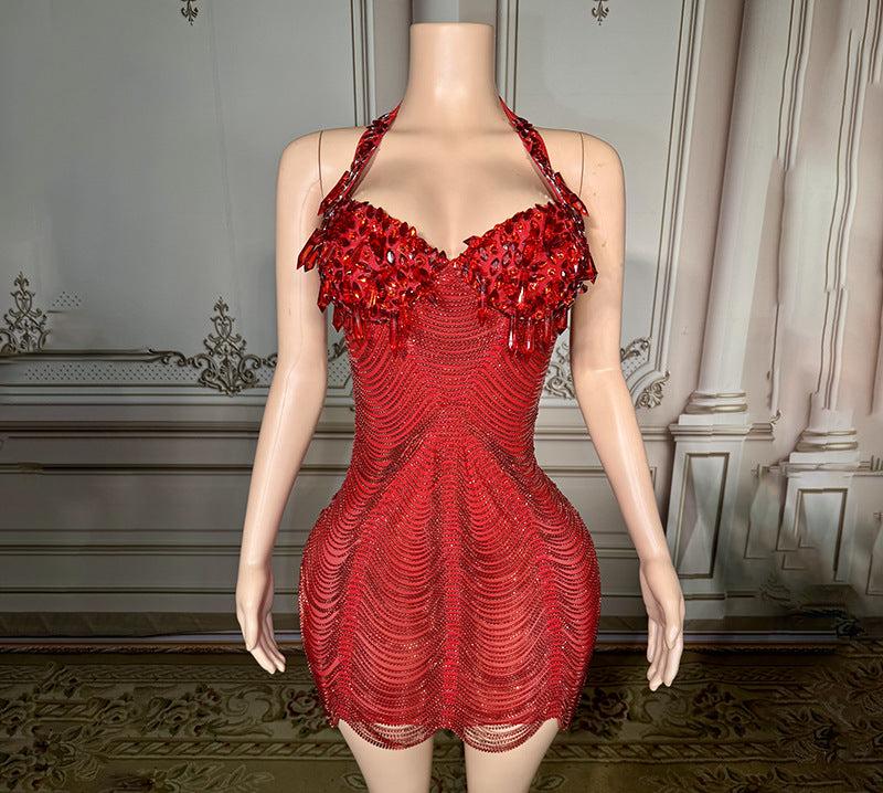 Stunning Red Halter Dress | Paris - Luxury - GirlnamedParis