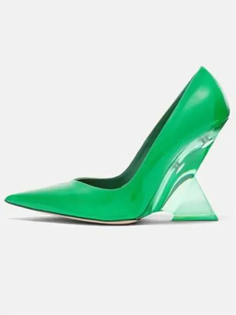 Summer 2023 Chunky High Heels Patent Leather Pumps - GirlnamedParis