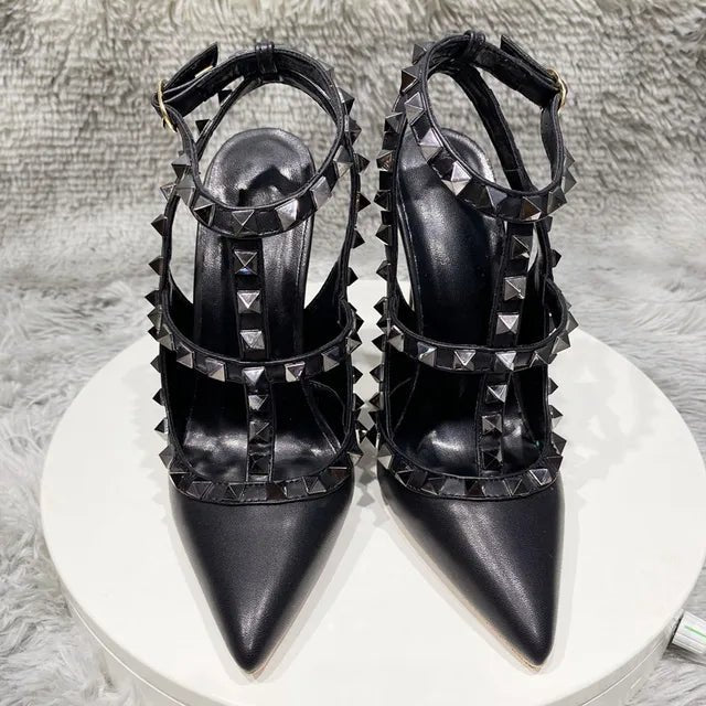 Trendy 2023 Black Patent Leather Gladiator Heels - GirlnamedParis