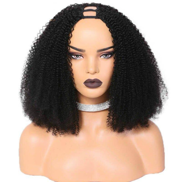 U Part Wig Afro Kinky Curly Human Hair Wigs For Black Women Brazilian - GirlnamedParis