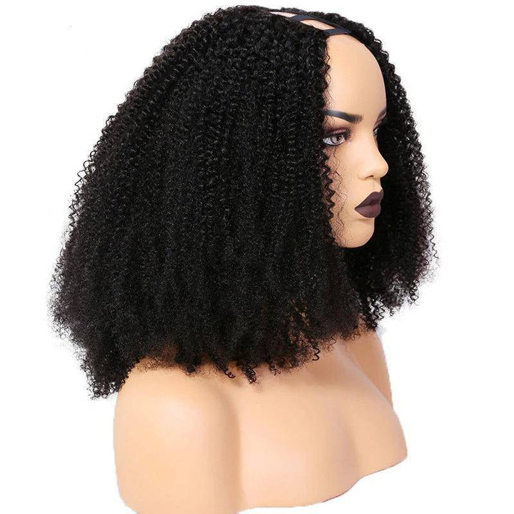 U Part Wig Afro Kinky Curly Human Hair Wigs For Black Women Brazilian - GirlnamedParis