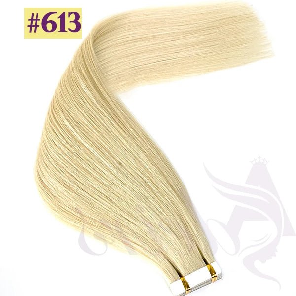 Virgin Brown Blonde Straight TapeIn Human Hair Extensions - GirlnamedParis