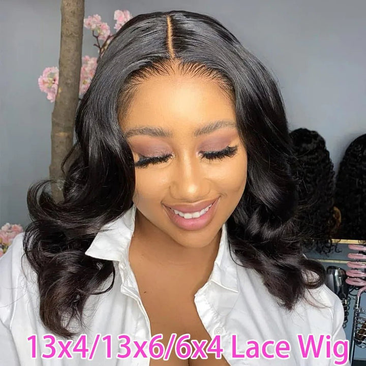 Wavy Bob Virgin Remy Human Hair Lace Wig 13x6 - GirlnamedParis