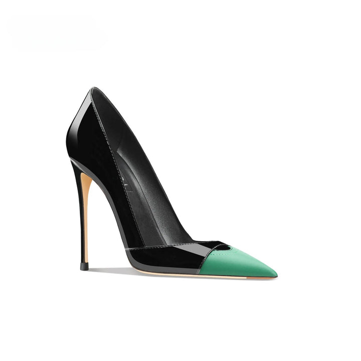 Womens Black Patent Leather Pointed Stiletto Heels SpringFall Fashion - GirlnamedParis