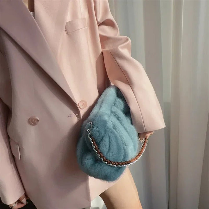 Womens Fluffy Faux Mink Fur Clutch AutumnWinter 2024 - GirlnamedParis