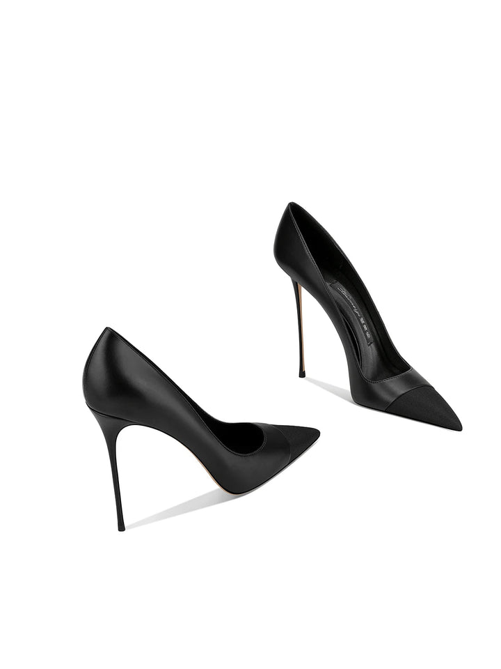 Womens Genuine Leather Black Stiletto Heels New Spring Collection - GirlnamedParis