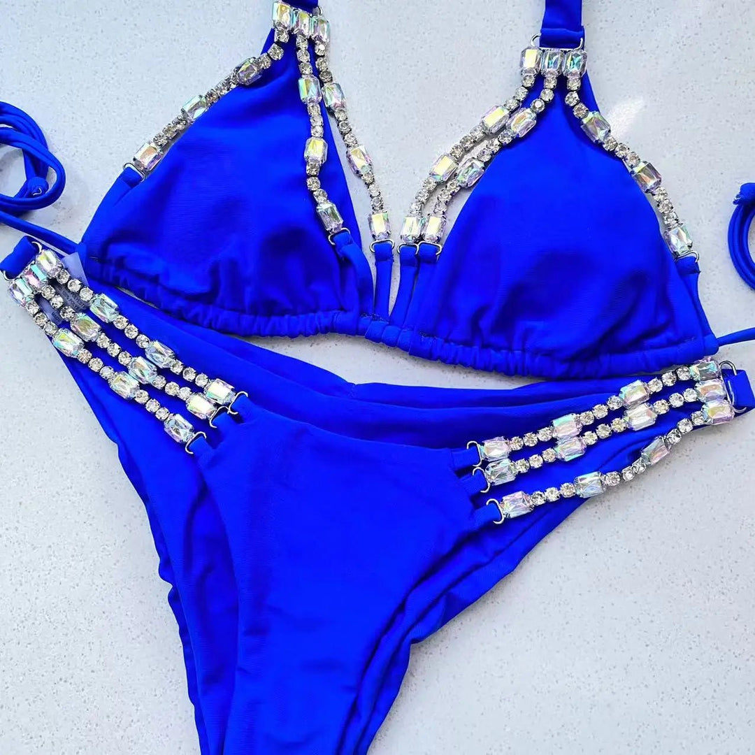 Womens Luxury Rhinestone Bikini Set 2023 Swimsuit - GirlnamedParis