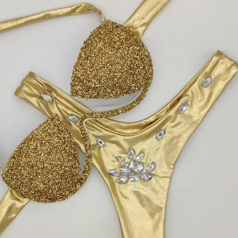 Womens Luxury Rhinestone Bikini Set Glamorous TwoPiece Swimsuit - GirlnamedParis