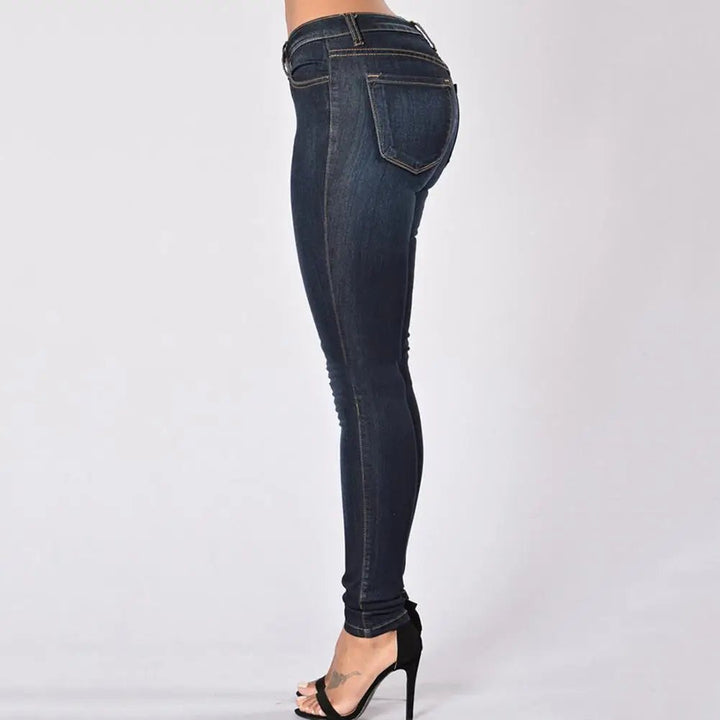 Womens Mid Rise ButtLifting Jeggings Dark Blue - GirlnamedParis