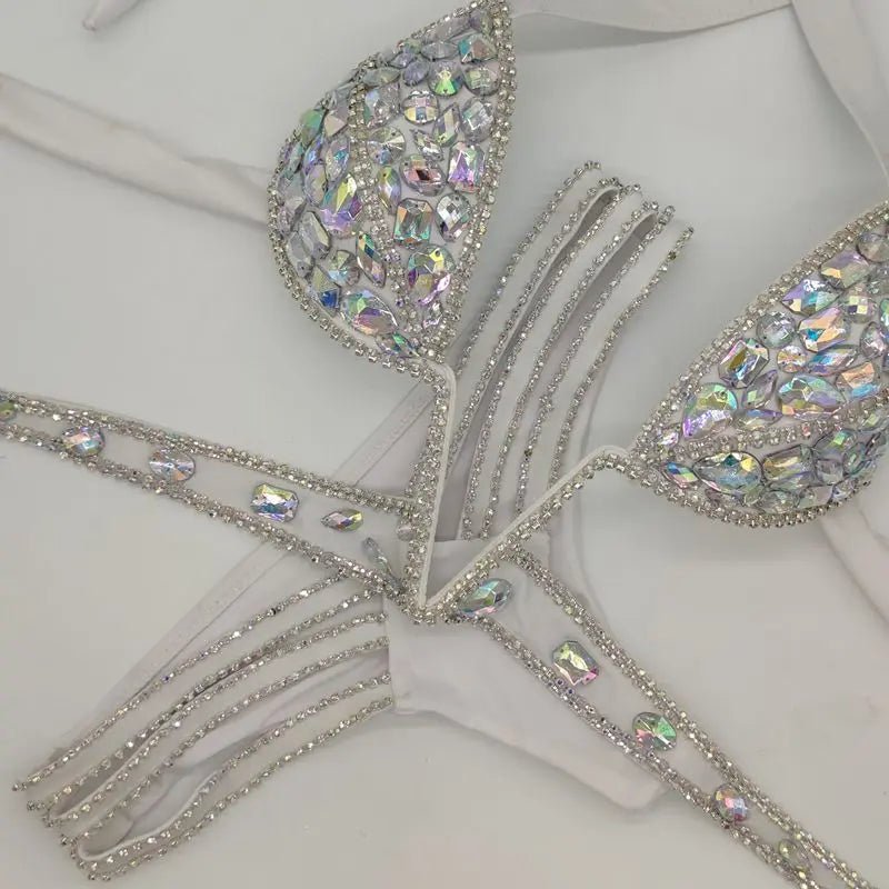 Womens Rhinestone VNeck Bikini Set Sexy 2020 Design - GirlnamedParis