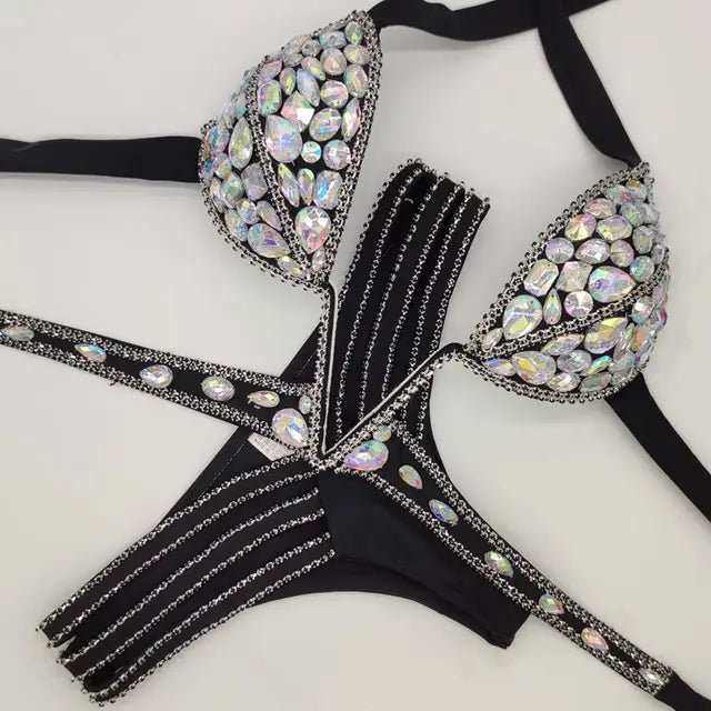 Womens Rhinestone VNeck Bikini Set Sexy 2020 Design - GirlnamedParis