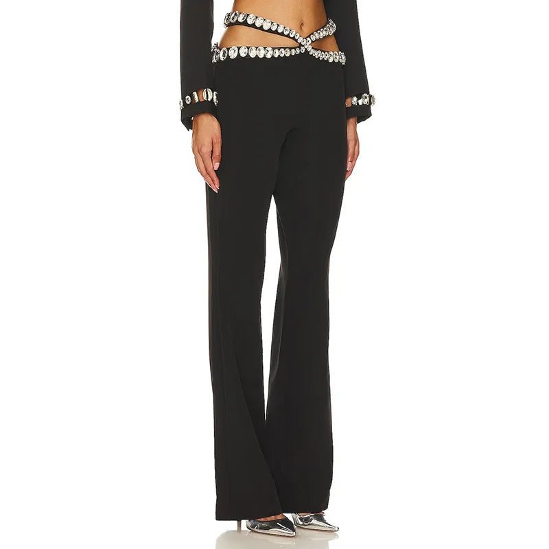 Womens Sexy Crystal Bandage Skinny Pants Paris - Runway - GirlnamedParis