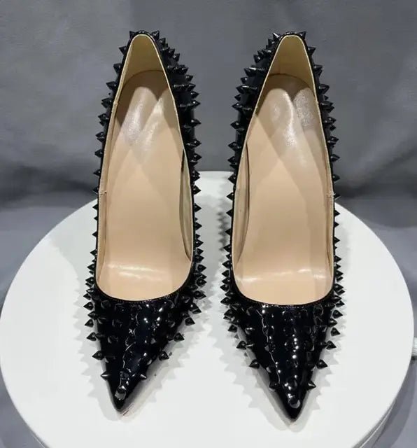 Womens Studded Pointed Toe Stiletto Heels Punk Party Shoes - GirlnamedParis