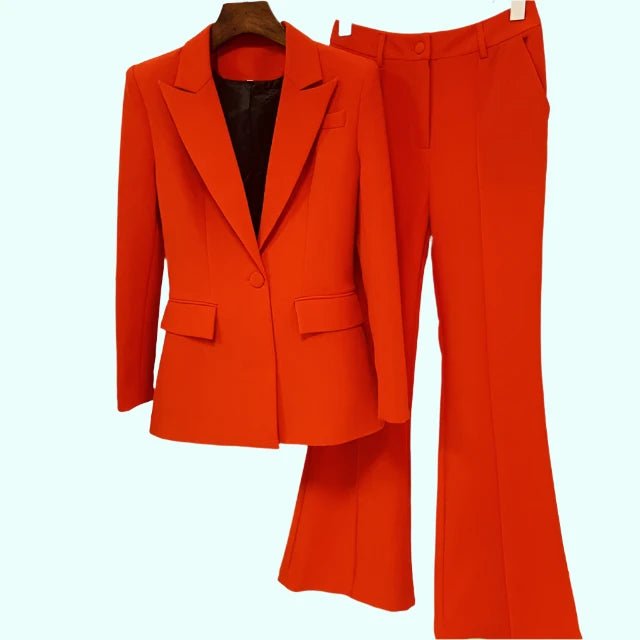 Womens Suit Blazer and Flared Pants Set Paris - Runway - GirlnamedParis