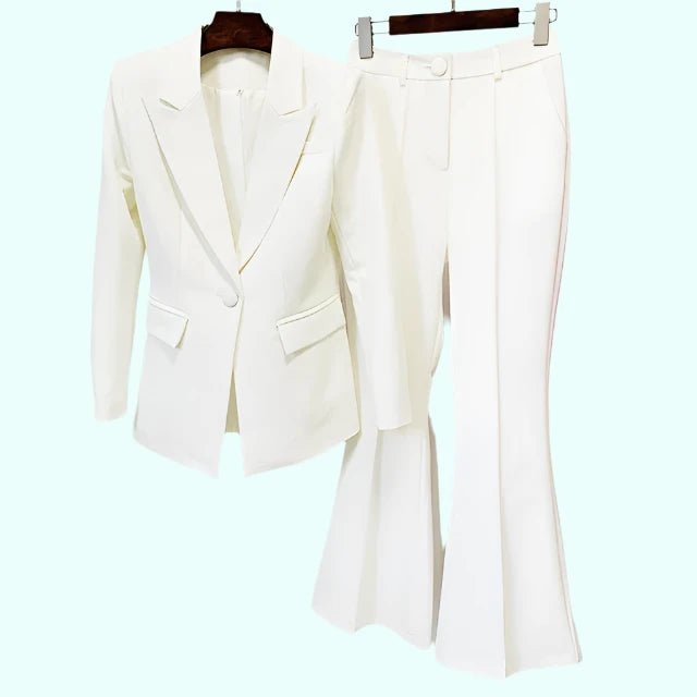 Womens Suit Blazer and Flared Pants Set Paris - Runway - GirlnamedParis