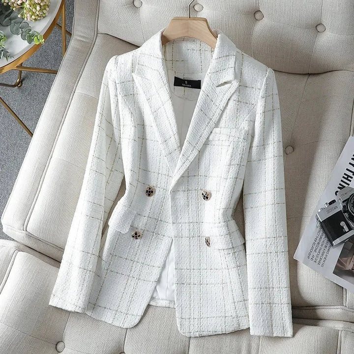 Womens Trendy Plaid Blazer Office Business Jacket 2025 - GirlnamedParis