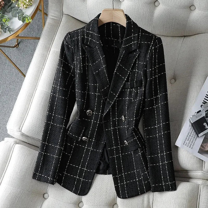 Womens Trendy Plaid Blazer Office Business Jacket 2025 - GirlnamedParis